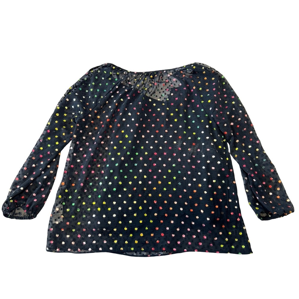 Metallic Clip Dot Relaxed Blouse Black Sz XS J.Crew